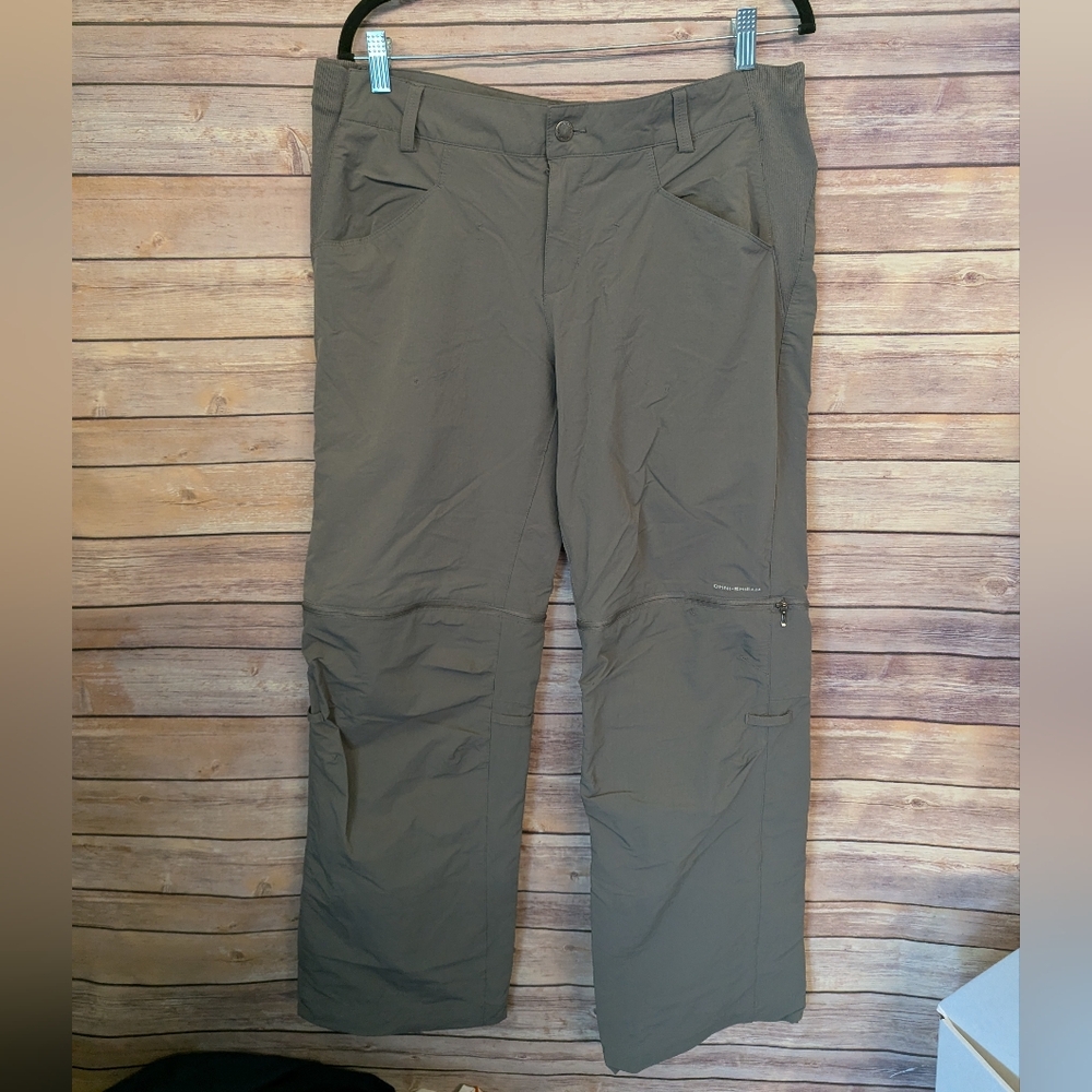 Women’s Columbia Omni-Shield Hiking Pants Size 14 Green Convertible G30